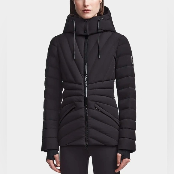 NWT - Rudsak Women’s Leather Trimmed Hooded Quilted Down Jacket - Size XL - Picture 3 of 14